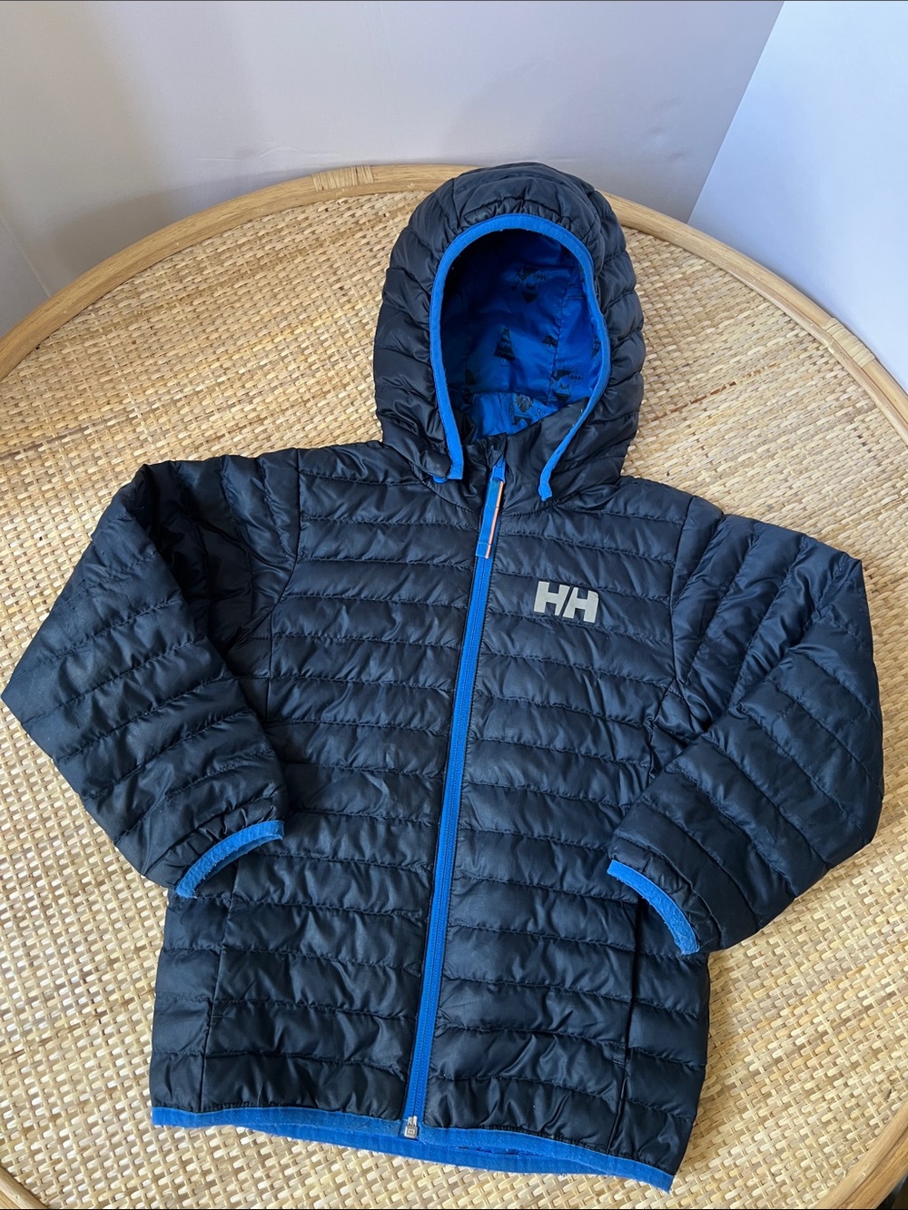 Helly Hansen junior insulated puffer jacket reversible removable hood Boys 5 est